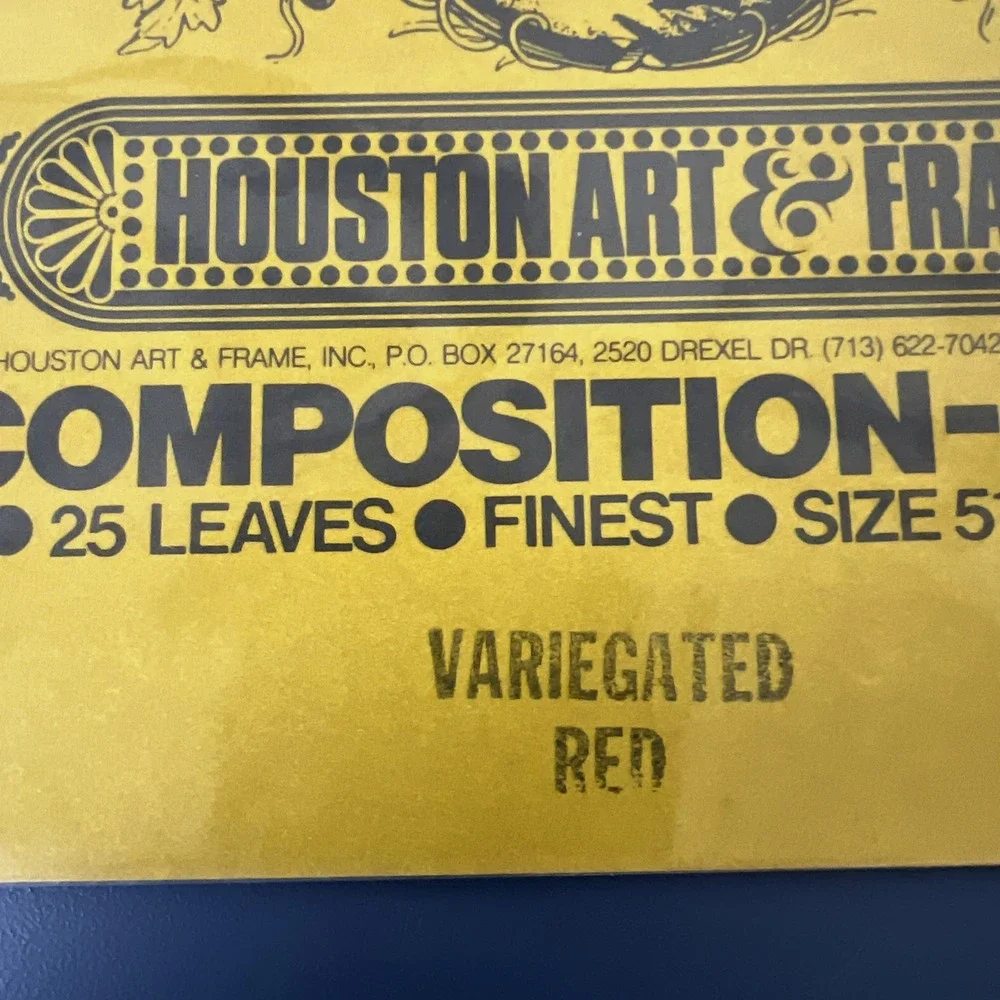New* Houston Art And Frame‎ Red Composition Leaf 5½x5½ 25 Fine Sheets Each Pkg.